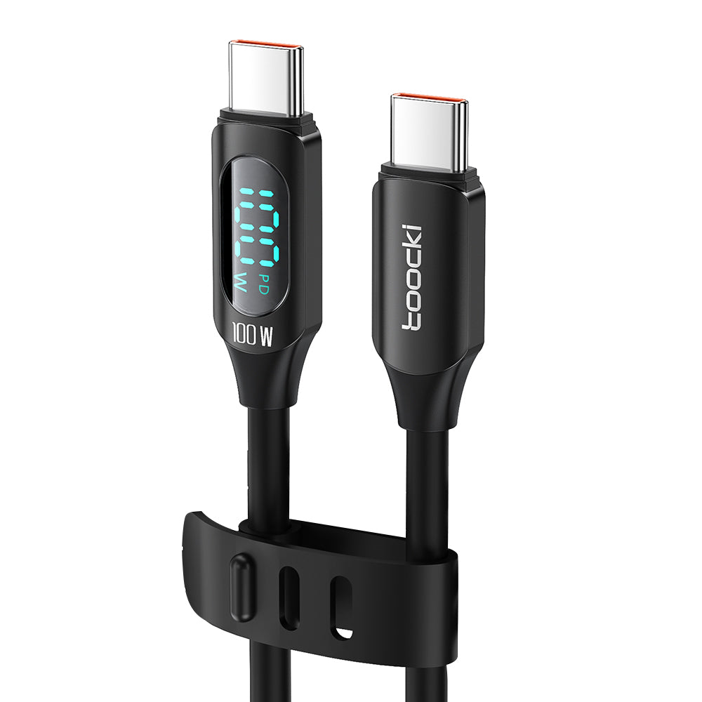 TOOCKI TQ-X55C2 1m PD 100W Type-C to Type-C Digital Display Liquid Silicone Data Cable TOOCKI TQ-X55C2 1m PD 100W Type-C to Type-C Digital Display Liquid Silicone Data Cable